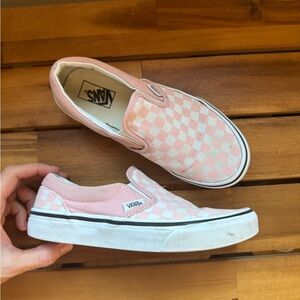 Vans preworn and washed checkered classic slip on - size 2.5 kids (fits 2)